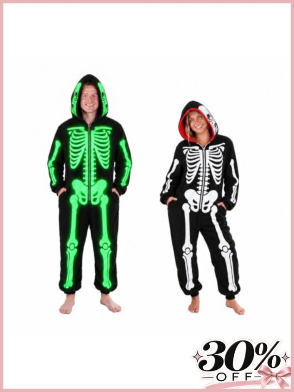 Adult One Piece Pajama Plush Hooded Zip Up Costume